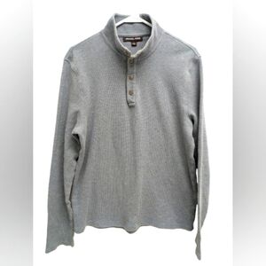 Michael Kors men's pullover gray waffle shirt size L